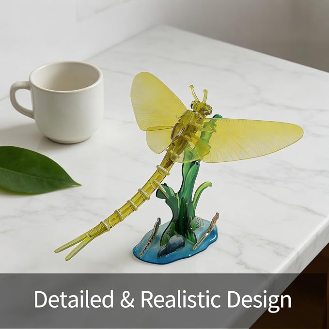 3D Acrylic Insect Puzzle DIY Bug Model Kit Animal STEM Gift | Building Kits Crafts Figurine Sculpture Nature Decoration Educational Display Toys for Kids Teens and Adults (Mayfly)