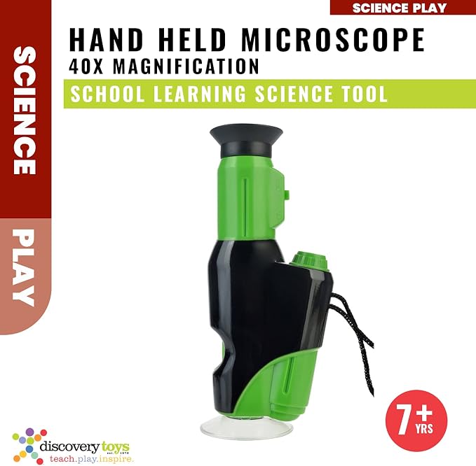 Discovery Toys Handheld Microscope for Kids | 40x Magnification LED – STEM Science Kit | Pocket Microscope Toy | Educational Toy Explorer Gift | Portable Mini Scope for Ages 8+ | Explore IT!