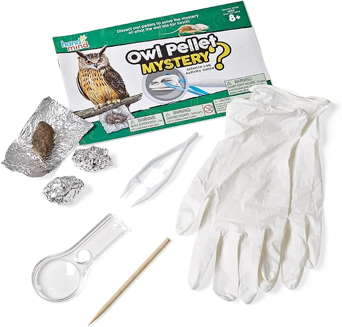 hand2mind Animal Science Kit for Kids 8-12, Kids Science Kit with Fact-Filled Guide, Learn About Animal Biology and Dissect Owl Pellets, STEM Toys, 10 Science Experiments