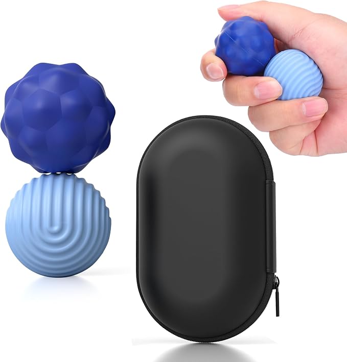 BUSOHA Silicone Magnetic Fidget Balls - 2 Pack Large Fidget Toys | Unique Textures Sensory Support,Quiet and Silent Stress Relief,Lightweight,Office,Travel,Autism,Anxiety,ADHD