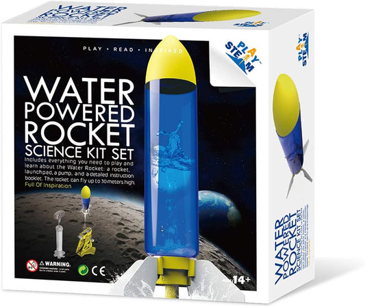 PLAYSTEM Outdoor Water Powered Rocket Physics Learning Set-with Tail, Body and Pump DIY Rocket Science Experiment Kit- Space STEM Outdoor Toys Gift for Kids,Teens, Boys & Girls