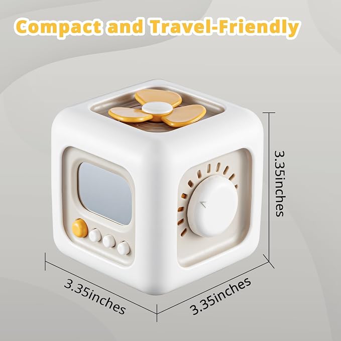 SOCBTNSO Montessori Busy Cube Travel Toy for Toddlers | Learning Fine Motor Skills, 1st Birthday Gifts for 1 Year Old Boy, 6 9 12 Months Baby