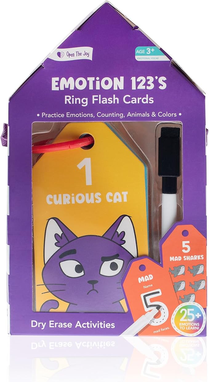 123 Number & Emotion Flash Cards – Kids Math SEL Learning