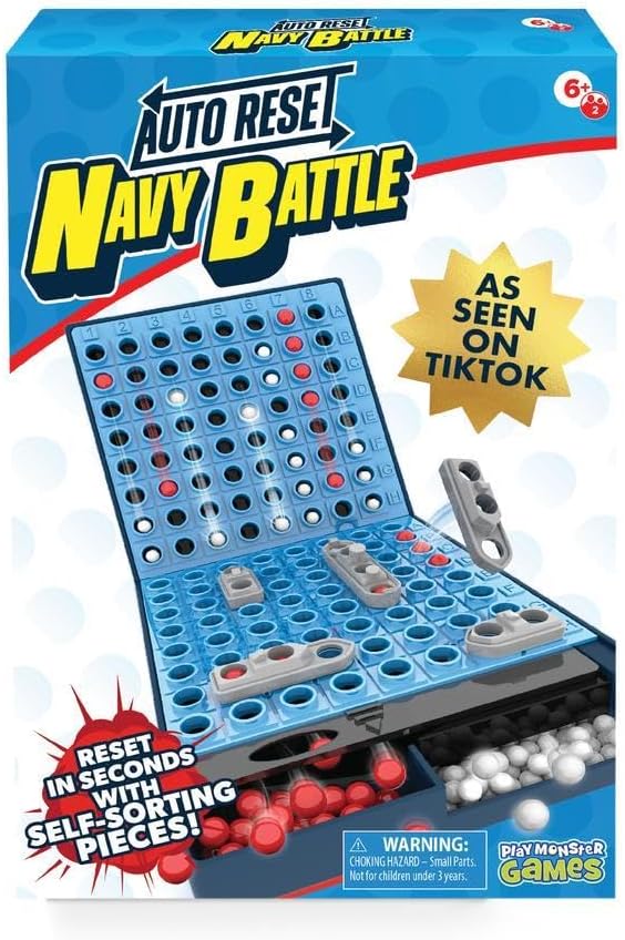 Navy Battle Board Game for Kids Ship Battling Game, Strategy Board Game | Self Sorting, Classic Ship Battle, Multi-Player
