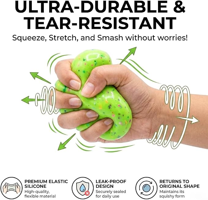 DIY Squishy Making Kit, Stress Ball Kit with Crunchy Fillers, ASMR Toy | Reusable Silicone Balls • Customizable FillersMix Colors & Textures • Creative Craft Activity • Endless Creative Combinations