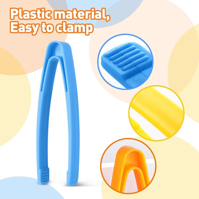 20 PCS Sensory Bin Tools Toddler Plastic Tweezers Fine Motor Toys Experiments Toy Plastic Tweezers for Kids (20)