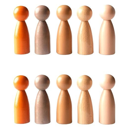 THE FRECKLED FROG Peg People of the World, Set of 10 | Wooden People for Toddlers Ages 12m+, Imaginative Play, Loose Parts Kits and Sensory Bins