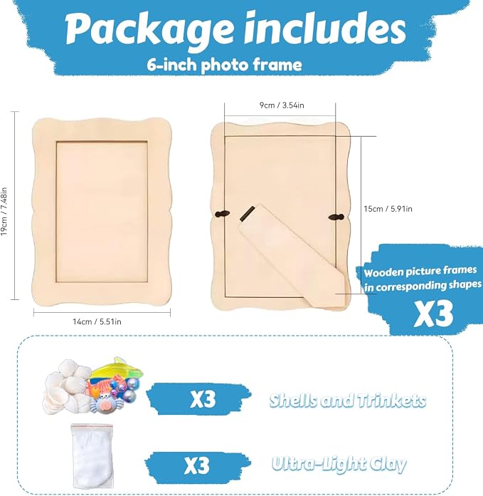 A&H Zier Mosaic Kit 3-Pack 5x7/4x6 DIY Photo Frames Craft for Kids 6+ | Mosaic kit for kids 8-12 3 wooden frames (fit 4x6/5x7) 200+ glass tiles non-toxic glue tools&instructions Fun family activity