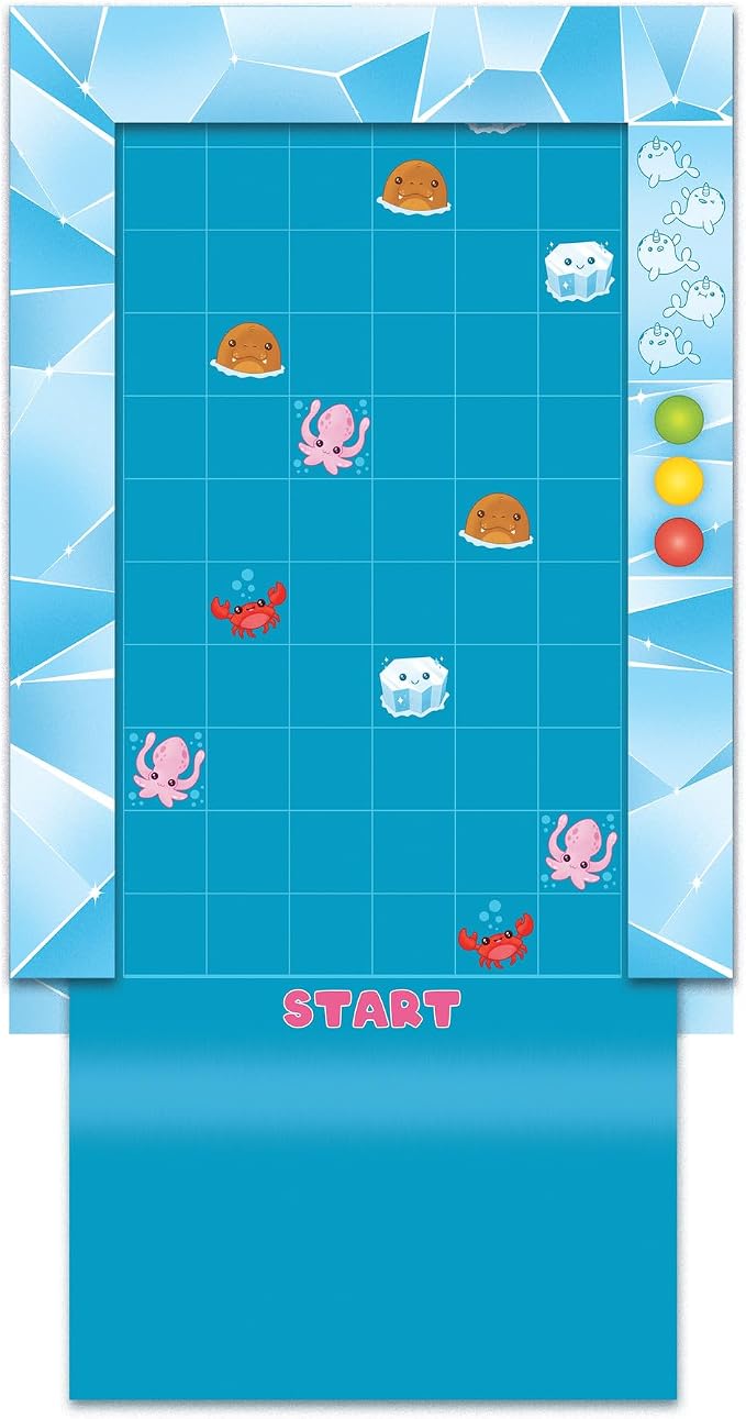 Peaceable Kingdom Narwhal Waterfall Cooperative Game – Fun Games for Kids Ages 6 and Up - Fast-Paced Kid Board Games – Includes Moving Gameboard for Extra Excitement