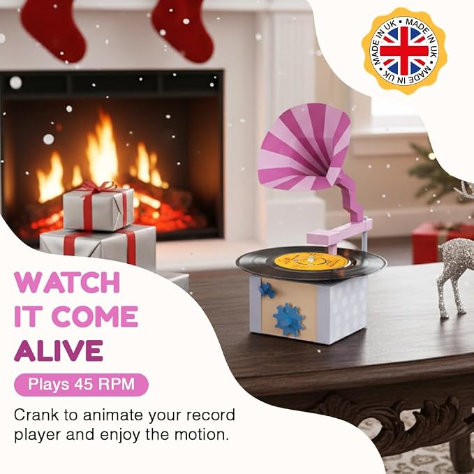 Go On Make Me - Animated Paper Craft Kit for Kids and Adults - Screenless STEM Activity - Build Your Own Moving Model (Turntable)