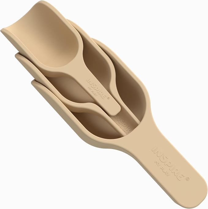 3 x Natural Scoops for Messy Play | Kids Silicone Sensory Scoops | Kids Scoops Sensory Play | Messy Play Mud Kitchen Accessories | Suitable for 10 Months Plus | Tuff Tray Accessories