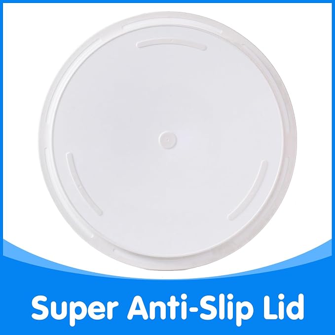 Round Sensory Bin with Lid for Play and Educational Activities | Large (16.9") - Sealable with 6 Removable Storage Dividers