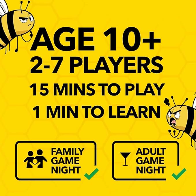 Family Board Games for Kids and Adults - Card Games for Kids 8-12, Families | Don’t Bee Last Card Game for Teens, Kids Ages 7-10 - Adults Party Game – Global Language-Free Edition – Colors and Shapes
