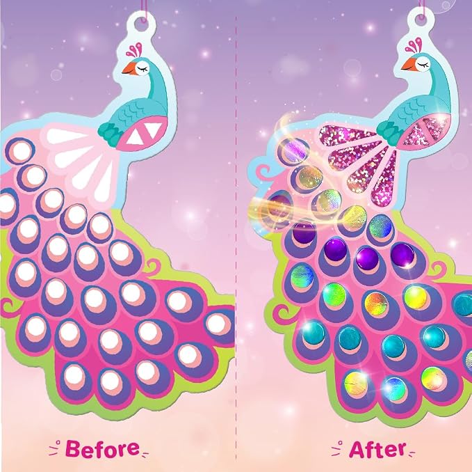 Imagimake Mirror Mosaic - Butterfly & Peacock, 5 Templates, 450+ Stickers | Mess-Free Craft Activity, Screen-Free Creative Art Kit for Kids, Birthday Gift for Boys & Girls Ages 3,4,5,6,7 Years Old