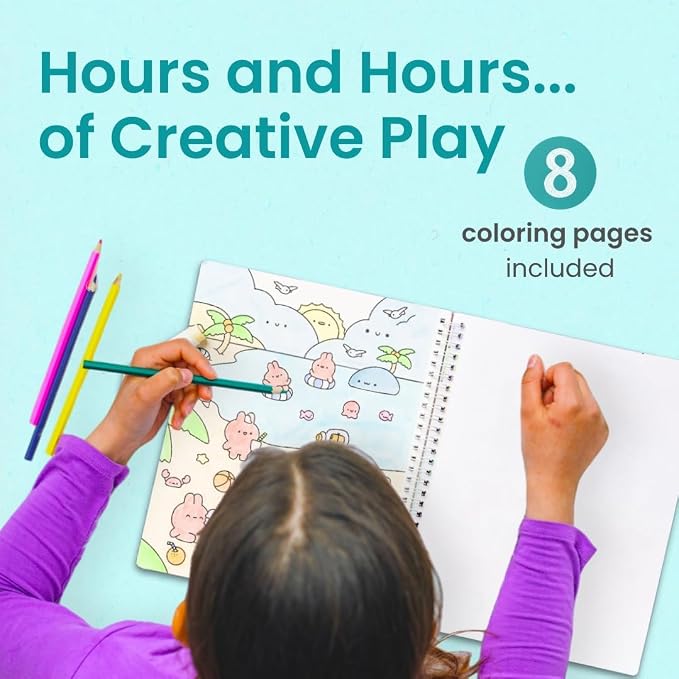 Cupkin Life of Cute Bunnies Coloring & Sticker Book | 300+ Stickers | Spiral-bound kids craft format with 8 scenes, 8 art pages, side-by-side viewing, and an easy-peel design for ages 2–8