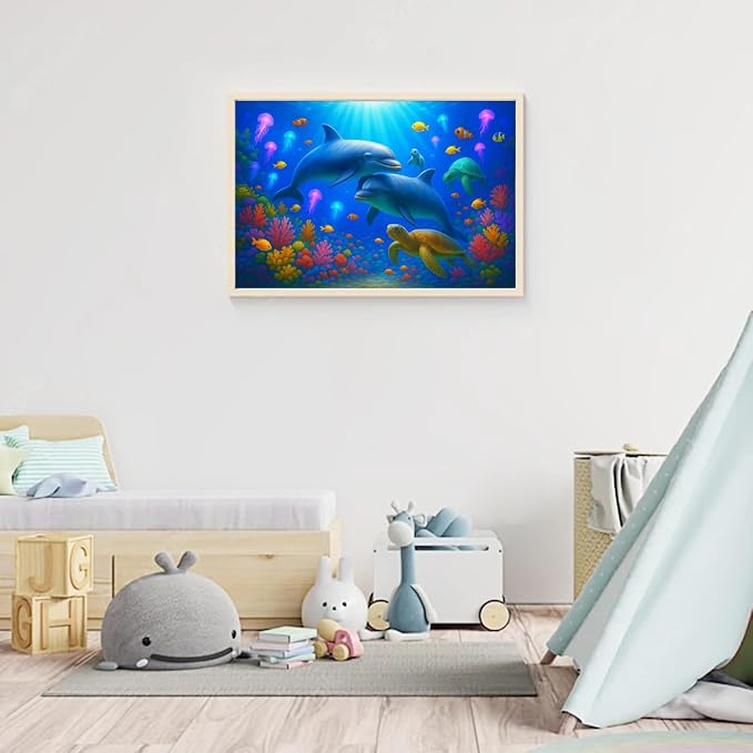 100 Piece Puzzles for Kids Girls Boys Ages 4-10, Colorful Ocean Under Sea | Learning Educational Jigsaw Puzzles Toys with Full-size Poster, Holiday/ Birthday/Party/School Gifts for Children