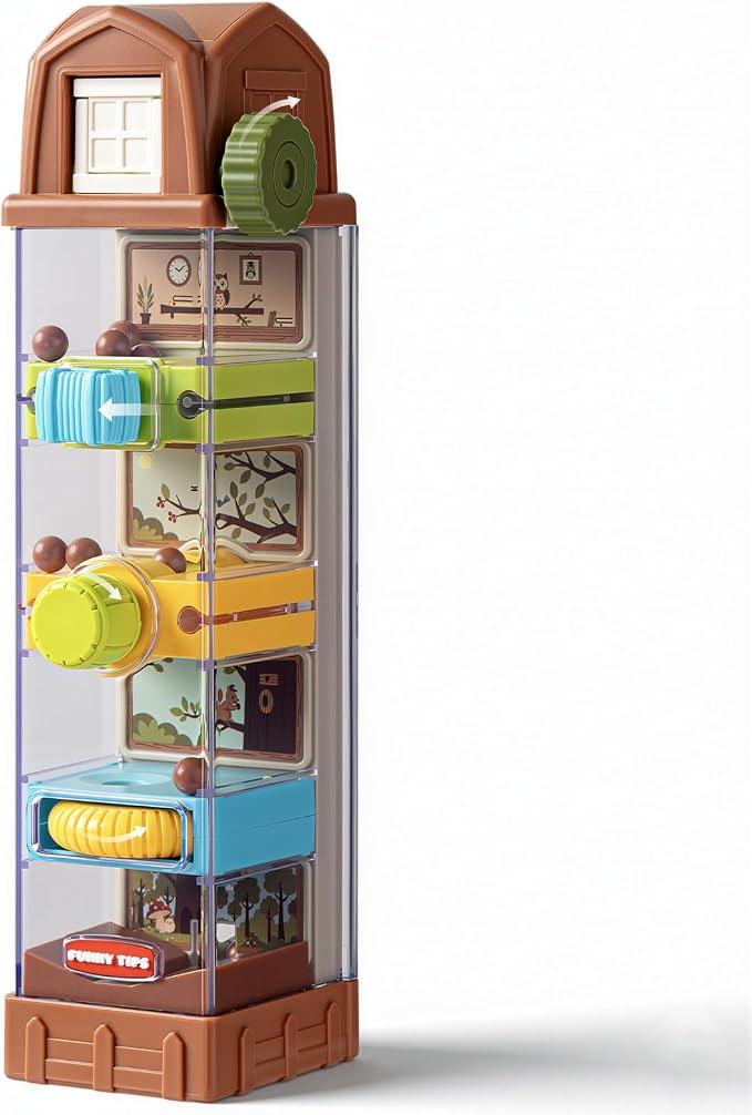 Montessori Educational Learning Ball Drop Toys for Toddlers 3-5 | 5 Fine Motor Activities Busy Board Sensory Travel Birthday Gift,Activity Cube Montessori Toys for 2 3 4 5 6 7 Year Old