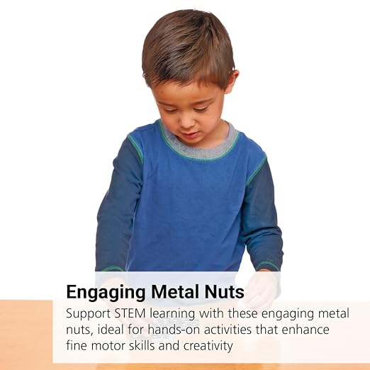 Excellerations Metal Nuts, 2 lb Excellerations Loose Parts | Ages 3+, PreK+, Metal Nuts for Sorting & Counting, Upcycled Materials, Educationals for Kids