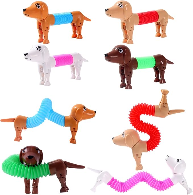 Dog pop Tubes fidgets,Dog Party Favors, Stocking Stuffers for Kids | dog toys for kids, toddler stocking stuffers,toys for autistic kids 5-7,easter egg fillers,easter egg stuffers