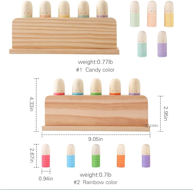 Pop Up Toy Multicolor Puppets | Wooden Color Sorting Toys | STEM Montessori Color Matching Toys | Preschool Learning Educational Toys Gifts for Kids Boys Girls Ages for 1 2 3 Years (Classic Colours)