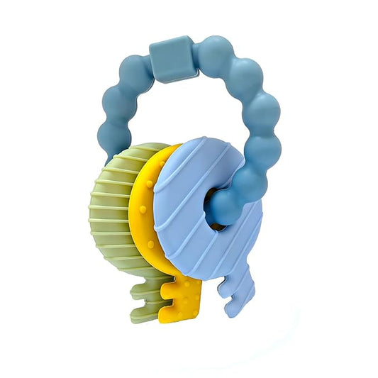 YAPROMO Baby Keys Teether Toys, Silicone Teething Toys for 3-18 Months Infants & Toddlers, Teething Keys for Baby Boys, BPA Free