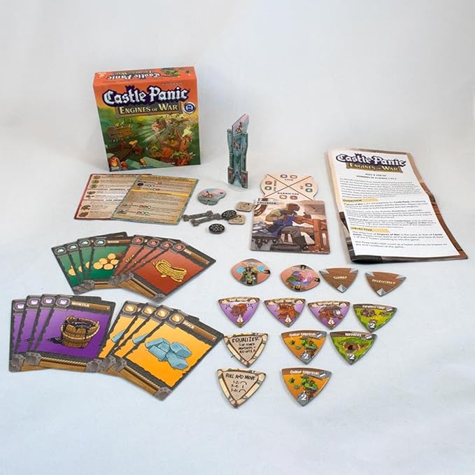Fireside Games Castle Panic: Engines of War Expansion | Expansion content, Requires Castle Panic base game, New towers and siege engines, Cooperative play