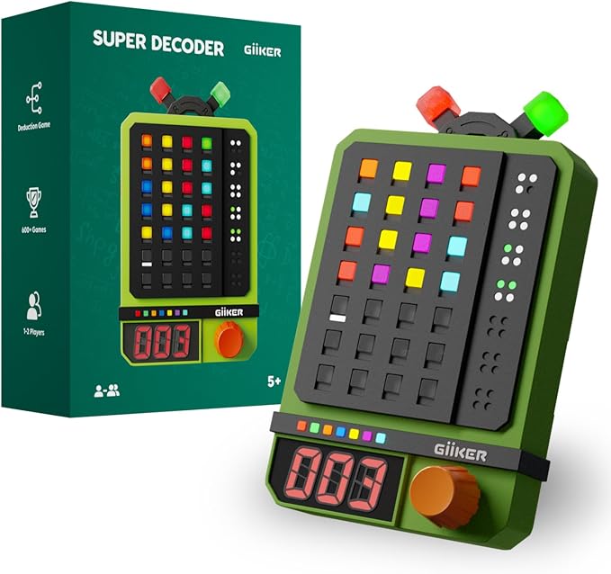 GiiKER Super Decoder Code-Breaking Puzzle, 600 Levels | Handheld code-breaking game for kids and adults, road trip activity, birthday gift, 1-2 Players