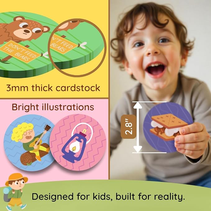 Matching Game - Memory Games for Kids Ages 4-8 - Memory Matching Games for Toddlers 3-5 - Kids Camping Toys - Preschool Board Game - Preschool Learning Activities - Easter Toys for Toddlers Gifts