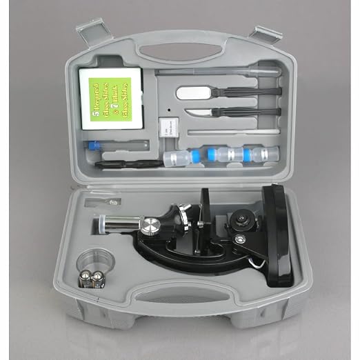 AmScope M30-ABS-KT1-WM 240X-480X-1200X Metal Arm Compound Microscope Kit | 120X-240X Magnification Range Compound Biological Microscope