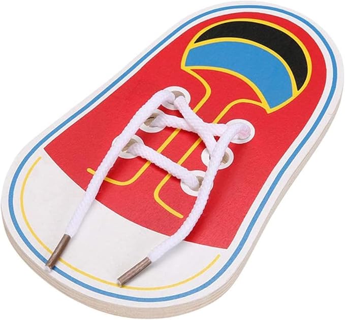 JJLFresheners Shoes Learning Kits Learn to Tie Your Own for Practical Learning for Training Board Toddler Early Wooden Threading Lacing Shoes