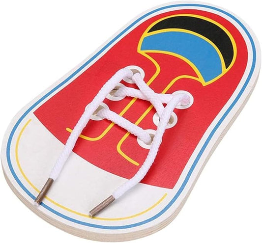 JJLFresheners Shoes Learning Kits Learn to Tie Your Own for Practical Learning for Training Board Toddler Early Wooden Threading Lacing Shoes