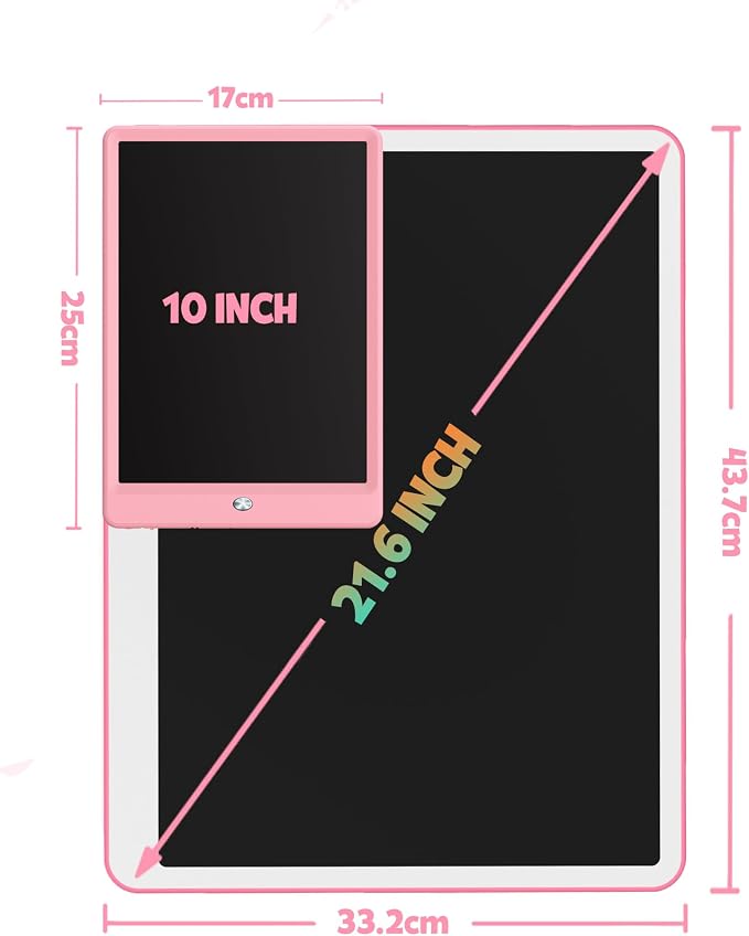 20inch LCD Writing Tablet with Stylus, Erasable Doodle Board Mess Free Drawing Pad for Kids, Car Trip Educational Toys Birthday Christmas Gift for 3 4 5 6 7 Girls Boy(Pink)