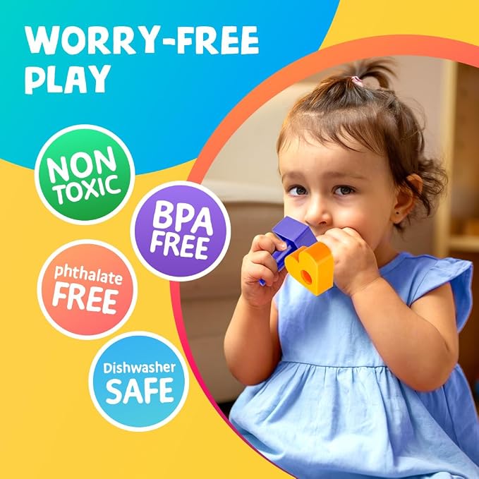 Peg Board Set, Montessori, 38 Pc Plastic w/Shapes, Ages 2+ | Occupational Therapy Toys with Pegs, Dice, Lacing String & Storage Bag, Educational, Sensory