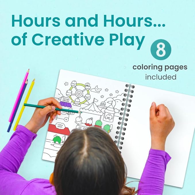 Cupkin Cute Frogs Coloring & Sticker Activity Book | 300+ Stickers | Spiral-bound kids craft format with 8 scenes, 8 art pages, side-by-side viewing, and an easy-peel design for ages 2–8