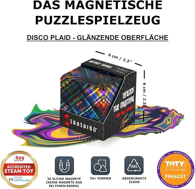 Shashibo DODECA Magnetic Puzzle Cube, Stress Relief Fidget Toy | 100+ Possible Shapes, Sensory Fidget Toy For Adults & Kids, Fun Shape Shifting Puzzle Box For All Ages