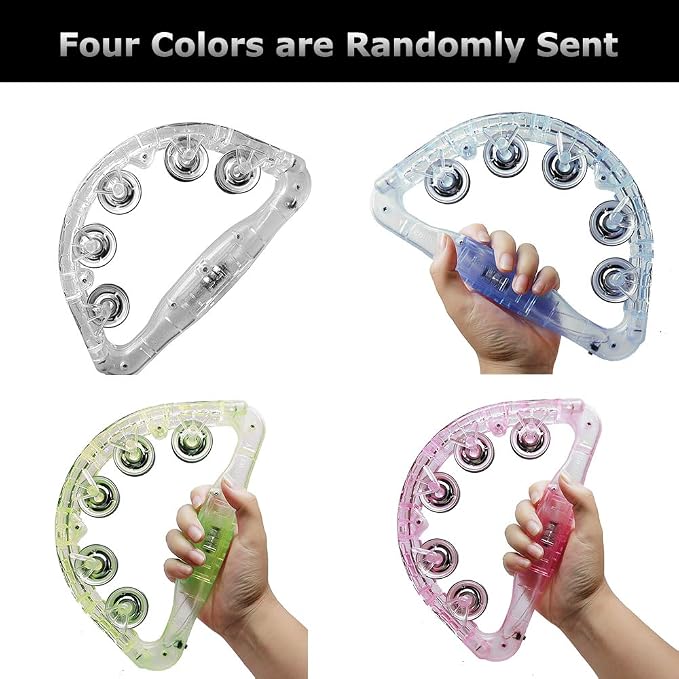 Aywewii LED Tambourine Light Up Musical Sensory Toys for Kids with Autism | 3 Flashing Modes (Fast, Slow & Alternating), Special Needs Must Haves, Toddler Instruments, Birthday Gifts for Boys & Girls