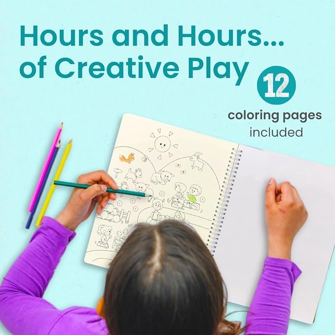 Cupkin Together with You Coloring & Sticker Activity Book | 500+ Stickers | Spiral-bound kids craft format with 12 scenes, 12 art pages, side-by-side viewing, and an easy-peel design for ages 2–8