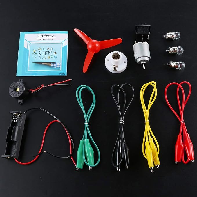 Sntieecr Electric Circuit Motor Kit, Dc Motor Kit with Small Electric Motor | Electric Circuit Kit for Kids, Educational Montessori Learning Kits for Kids DIY STEM Science Project