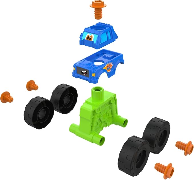 Build-A-Buddy Monster Truck Toy - 2-in-1 Building Toys for Take Apart Play - Kids Building Sets - Construction Toys Ages 18 Months and Up