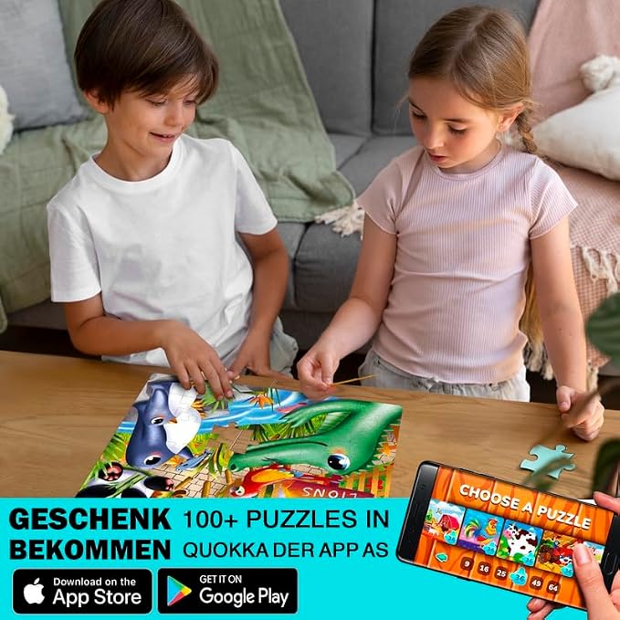 60 Piece Puzzles for Kids Ages 4-6 - 4 Jigsaw Toddlers Puzzles Ages 3-5 | Zoo, Dogs, Animals Puzzles for Children Ages 6-8 - Educational Gift Game for Boys and Girls