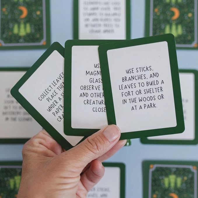 Pippi Post Outdoor Busy Ideas Activity Cards & Tin, 50 Screen-Free Prompts | Outdoor Summer Activities, Nature Prompts for Travel, Camping, Road Trips