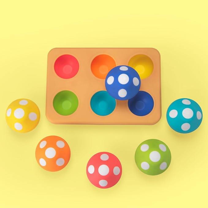 Sassy Mischievous Matching Mushrooms, Sorting Board, Social Emotional Learning Toy, STEM, 12+ Months