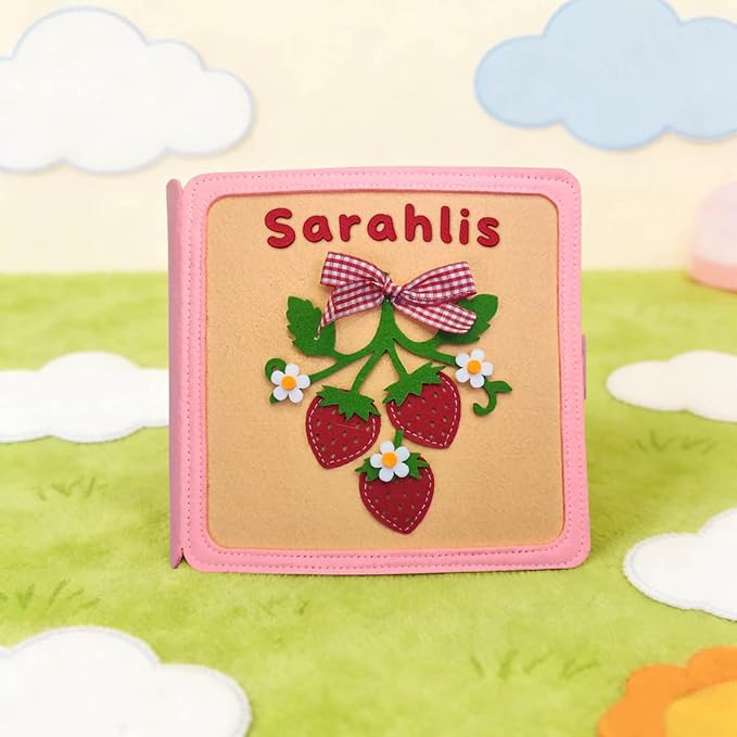 Personalized Montessori Felt Busy Book for Toddlers 1-3, Custom Name Quiet Book, Preschool Learning Activity Book, Travel Toy for Kids Ages 2-6, Birthday Easter