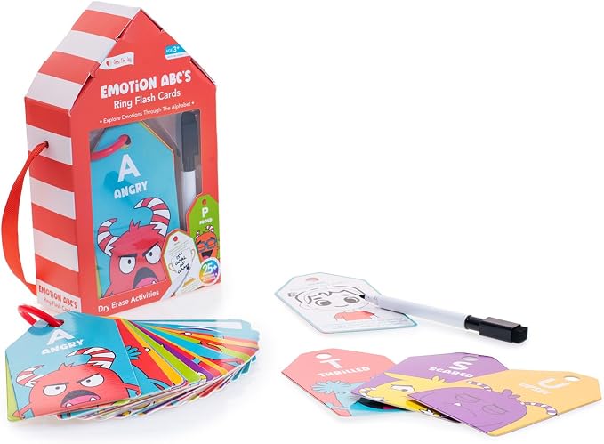 Open The Joy Dry Erase ABC Emotion Flash Cards – Kids SEL Learning Set