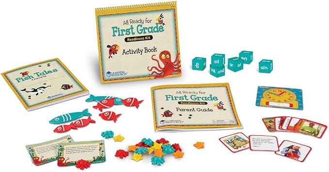 Learning Resources All Ready for First Grade Readiness Kit | Activities, School Preparation Toys, Homeschool, 32 Page Guide Included, Ages 5+