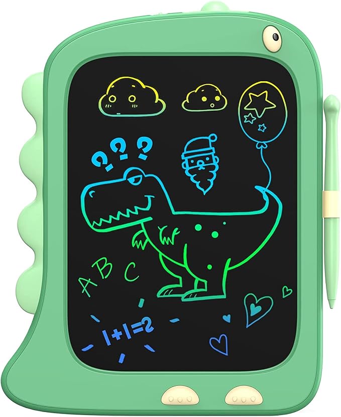 8.5 Inch LCD Doodle Board Tablet Toy - Green Dinosaur Drawing Pad for Kids 2-6 Years Old - Christmas and Birthday Gifts