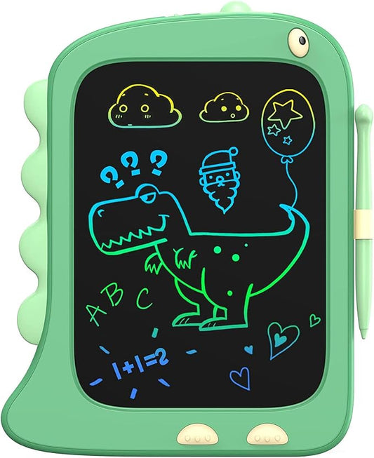 8.5 Inch LCD Doodle Board Tablet Toy - Green Dinosaur Drawing Pad for Kids 2-6 Years Old - Christmas and Birthday Gifts