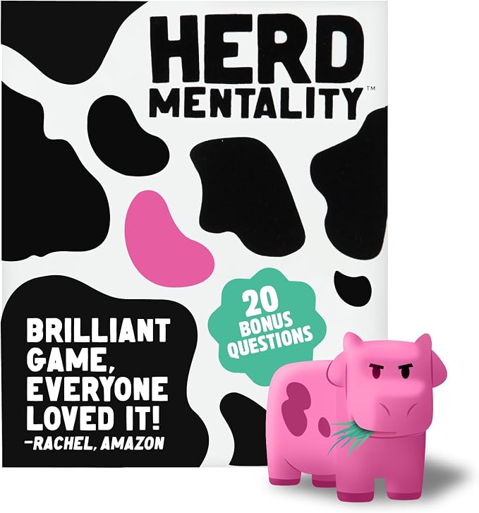 Herd Mentality Udderly Funny Family Board Game, Ages 10+ | Award-Winning Big Group Game, Family Game Night, 4-20 Players, Dodge the Pink Cow, Kids & Adults