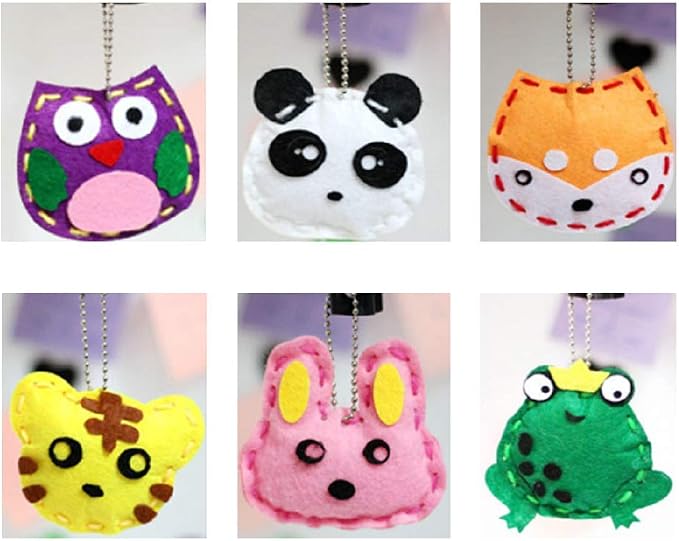 Adam Victor Kids DIY- First Sewing Kit for Kids, Learn to Sew DIY Craft Kits, Lovely Animals Style- Frog, Owl, Fox, Rabbit, Panda and Tiger, Ages 12+