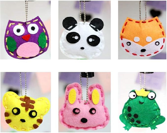 Adam Victor Kids DIY- First Sewing Kit for Kids, Learn to Sew DIY Craft Kits, Lovely Animals Style- Frog, Owl, Fox, Rabbit, Panda and Tiger, Ages 12+